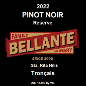 2022 Pinot Noir Reserve, Troncais